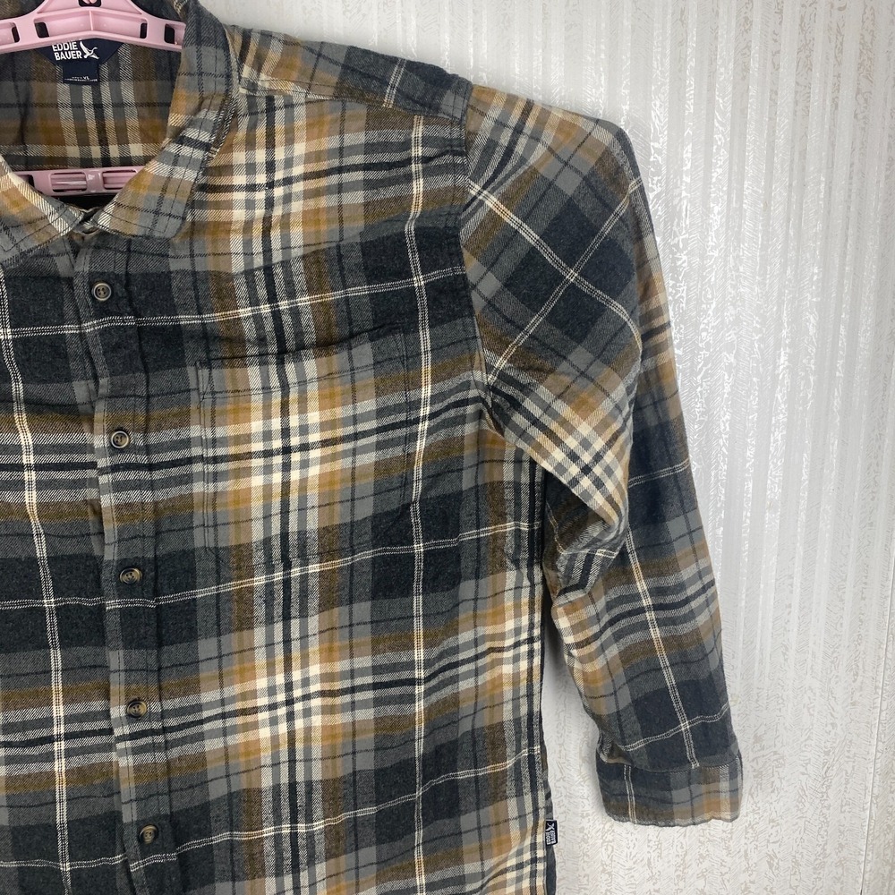 Eddie Bauer Mens Multicolor Plaid Flannel Casual Button Up Shirt Size XL - Picture 3 of 16